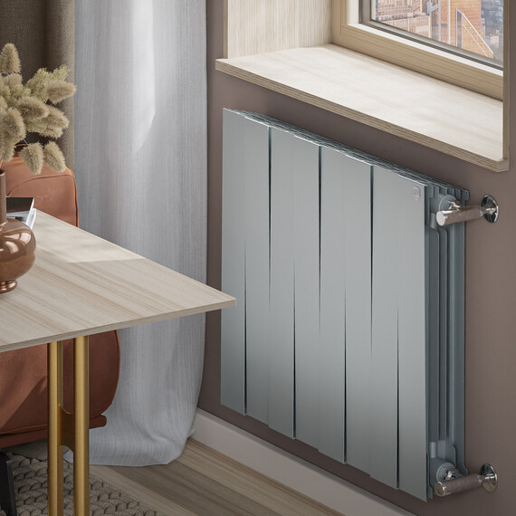 Радиатор Royal Thermo PianoForte 500 Silver Satin 650x590 мм (8 секций) фото 5