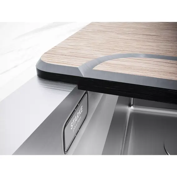 Кухонная мойка Paulmark NEXT-MULTI SINK 74-L UNI 1,2 мм PM787445-L-GM, вороненая сталь фото 7