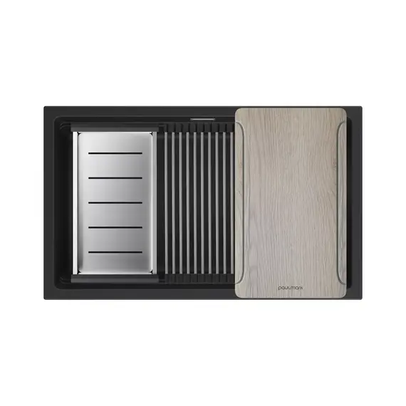 Кухонная мойка Paulmark LUMI-MULTI SINK 74 UNI LU-MULTI 74-AN, антрацит фото 