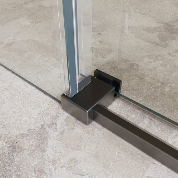 Душевое ограждение BelBagno 180x100 см SOFT_CLOSE-2-AH-1-180/100-C-GM (стекло 8 мм) оружейная сталь/прозрачное фото 6