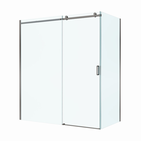 Душевое ограждение BelBagno 180x80 см SOFT_CLOSE-2-AH-1-180/80-C-GM (стекло 8 мм) оружейная сталь/прозрачное фото 9