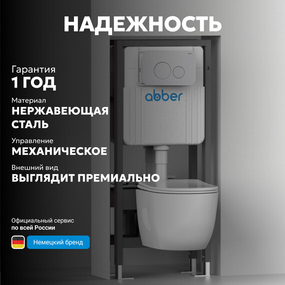 Кнопка смыва Abber AC0121MW, белый матовый фото 9