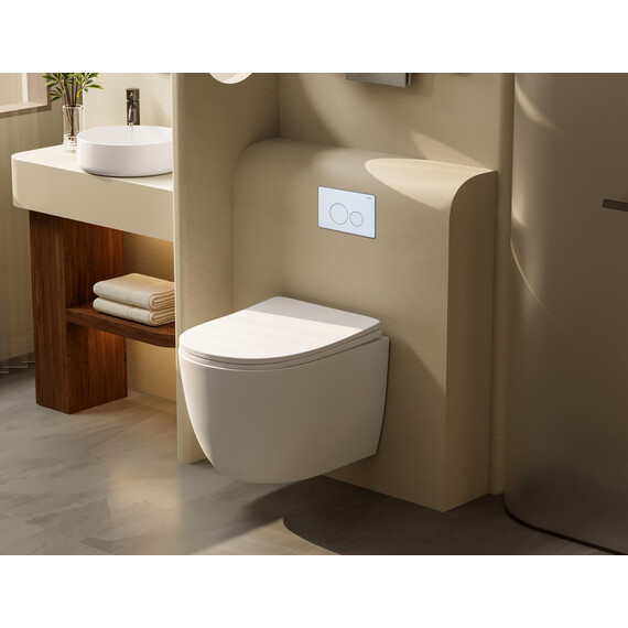 Кнопка смыва Abber AC0121MW, белый матовый фото 2