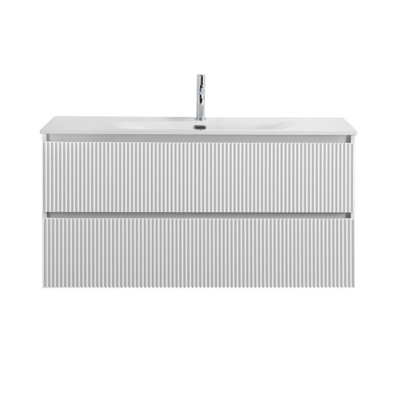 Тумба подвесная с раковиной-столешницей BelBagno 120 см UNO-1200-2C-SO-BO (раковина BB-8099-120) белый матовый фото 