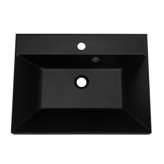Тумба подвесная с раковиной BelBagno MARINO-H60-600-2C-SO-RN-P 60 см (раковина чёрная BB600/450-LV-ART-AST-NERO) Rovere Nature фото 2