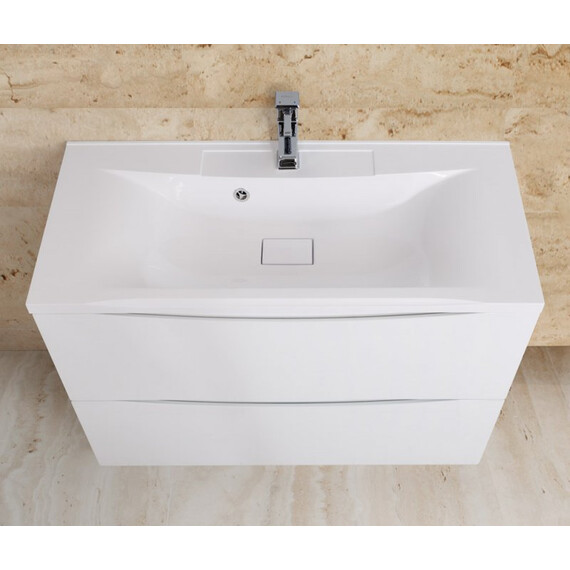 Тумба напольная с раковиной BelBagno 80 см MARINO-800-2C-PIA-BL-P (раковина BB800/450-LV-MR-FT) белый фото 