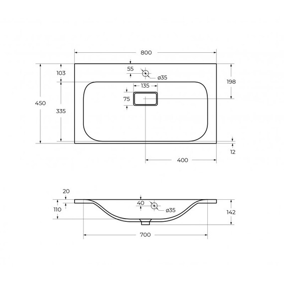 Тумба напольная с раковиной BelBagno 80 см MARINO-800-2C-PIA-BL-P (раковина BB800/450-LV-MR-FT) белый фото 5