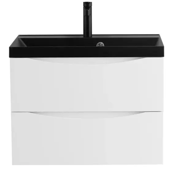 Тумба подвесная с раковиной BelBagno 60 см MARINO-600-2C-SO-BO-P (раковина BB600/450-LV-ART-AST-NERO) Bianco Opaco фото 3