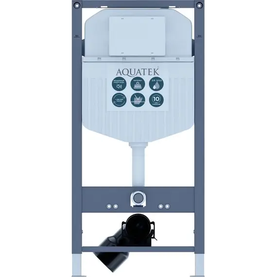 Инсталляция с подвесным унитазом комплект AQUATEK INS-0000023, унитаз безободковый Aquatek Вега AQ1905-00 с тонкой крышкой sc, крепление, кнопка смыва на выбор фото 10