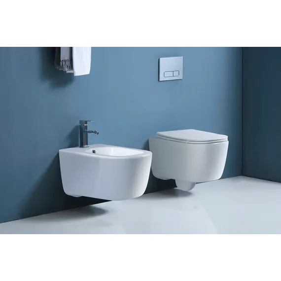 Инсталляция с подвесным унитазом комплект AQUATEK INS-0000023, унитаз безободковый Aquatek Лугано AQ2002-00 с тонкой крышкой sc, крепление, кнопка смыва на выбор фото 10