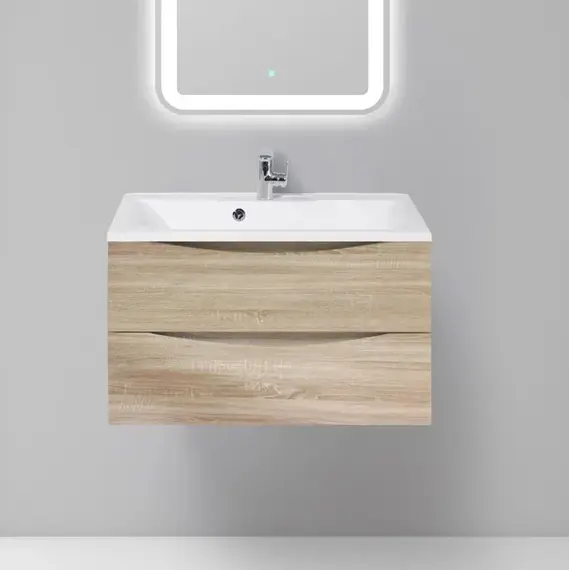 Тумба подвесная с раковиной BelBagno 80 см MARINO-800-2C-SO-WO-P (раковина BB800/450-LV-MR-FT) Rovere Bianco фото 
