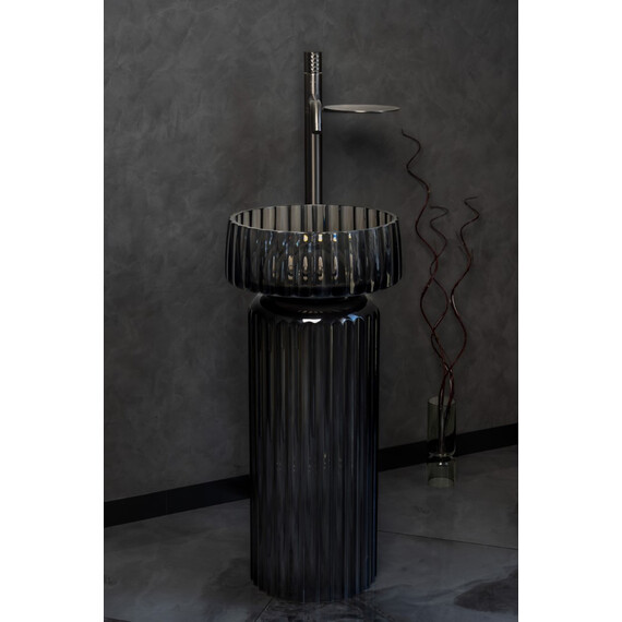 Раковина-чаша Boheme Glow 40 см 810-RIB-G-GR, transparent grey фото 6