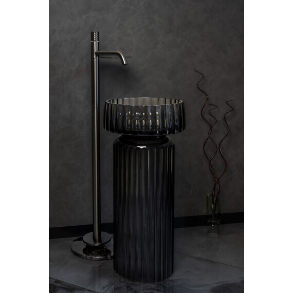 Раковина-чаша Boheme Glow 40 см 810-RIB-G-GR, transparent grey фото 7