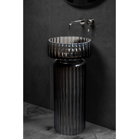 Раковина-чаша Boheme Glow 40 см 810-RIB-G-GR, transparent grey фото 8
