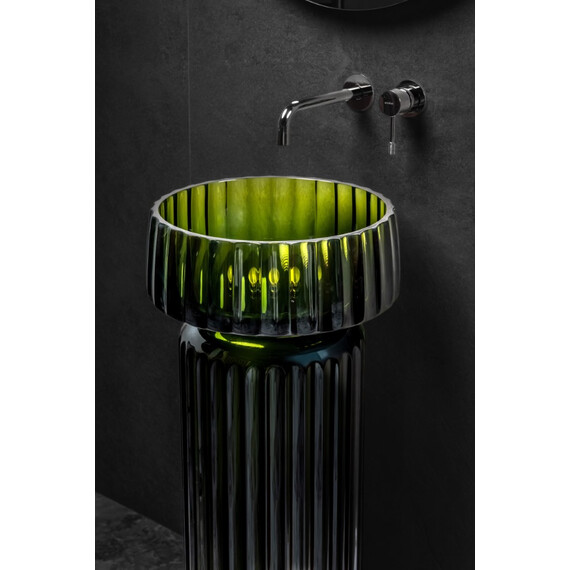 Раковина-чаша Boheme Glow 40 см 810-RIB-G-OL, transparent olive фото 10