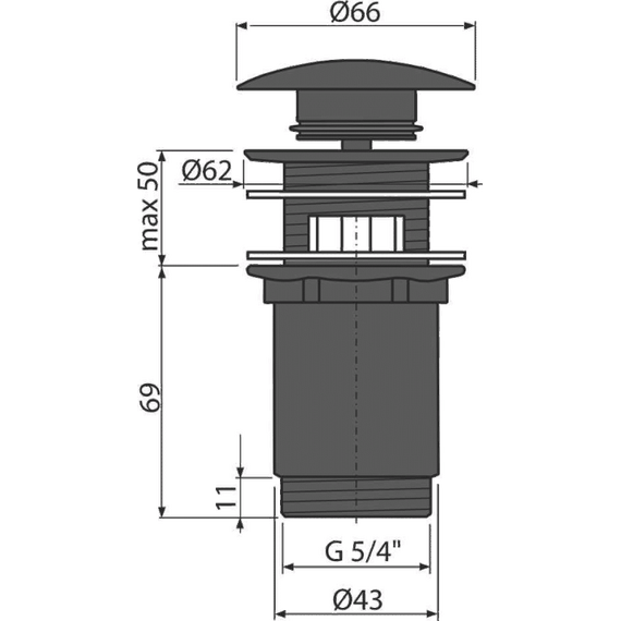 Донный клапан AlcaPlast A392BLACK - 2 Донный клапан AlcaPlast A392BLACK фото 2