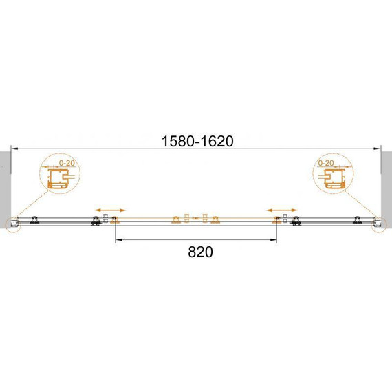 Душевая дверь Cezares Anima BF-2 160 см хром/прозрачное - 2 Душевая дверь Cezares Anima BF-2 160 см хром/прозрачное фото 2