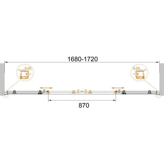 Душевая дверь Cezares Anima BF-2 170 см хром/прозрачное фото 2