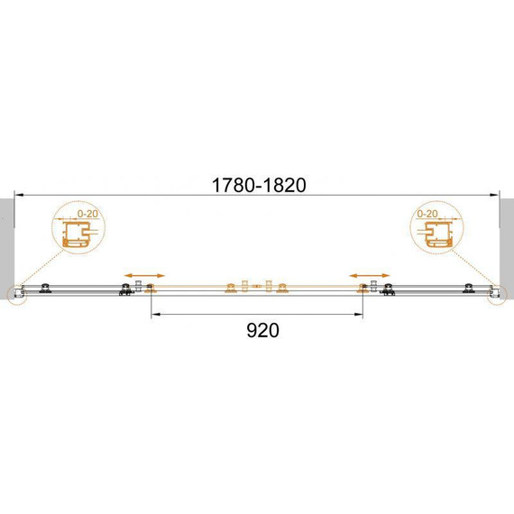 Душевая дверь Cezares Anima BF-2 180 см хром/прозрачное - 2 Душевая дверь Cezares Anima BF-2 180 см хром/прозрачное фото 2