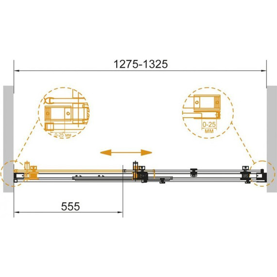 Душевая дверь Cezares 130 см STYLUS-SOFT-BF-1-130-C-Cr, хром/прозрачное фото 2