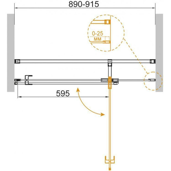 Душевая дверь Cezares Valvola B-1 90 см хром/прозрачное - 2 Душевая дверь Cezares Valvola B-1 90 см хром/прозрачное фото 2