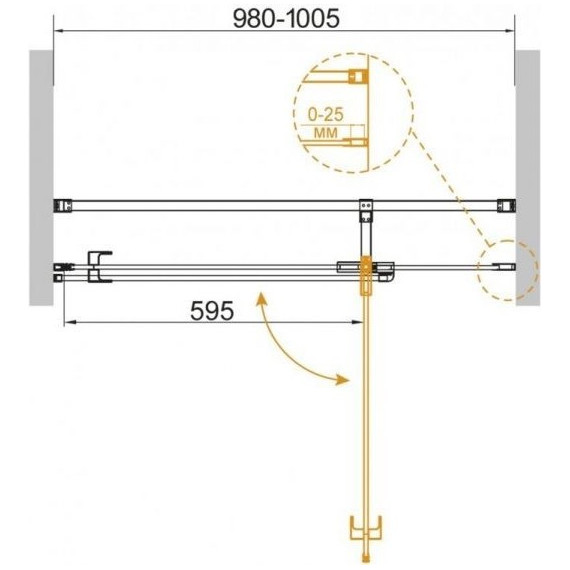 Душевая дверь Cezares Valvola B-1 100 см хром/прозрачное - 2 Душевая дверь Cezares Valvola B-1 100 см хром/прозрачное фото 2