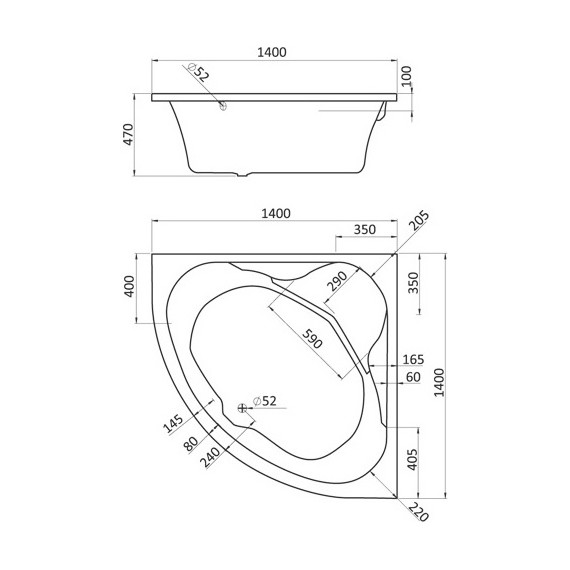Ванна акриловая Santek Мелвилл 140x140 см 1.WH30.2.402 - 2 Ванна акриловая Santek Мелвилл 140x140 см 1.WH30.2.402 фото 2