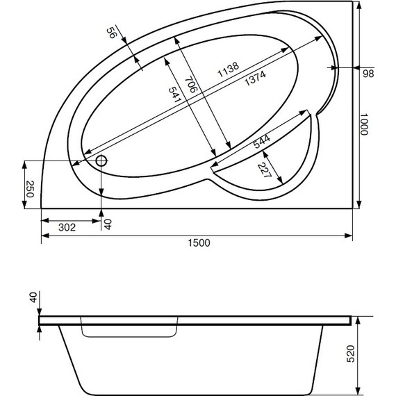 Ванна акриловая Santek Шри-Ланка 150x100 см 1.WH30.2.394 L фото 2