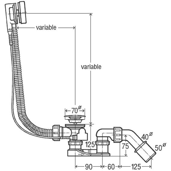 Сифон для ванны Viega Simplex 285357 пластик - 2 Сифон для ванны Viega Simplex 285357 пластик фото 2