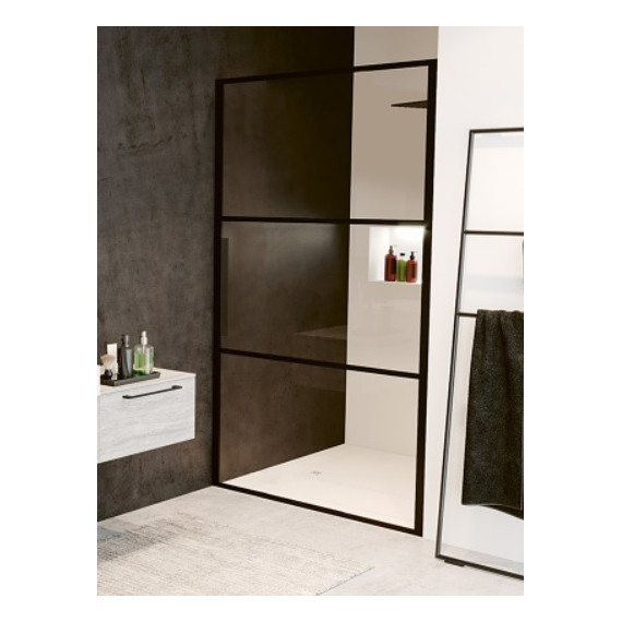 Душевая дверь Riho Grid GB 101 90 см L/R черный/прозрачное фото 
