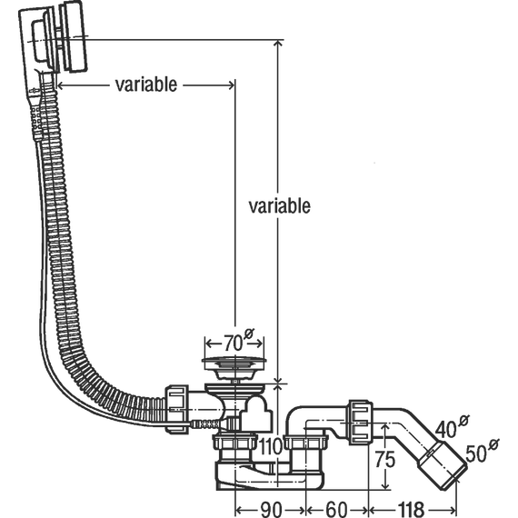 Сифон для ванны Viega Simplex 595678 пластик фото 2