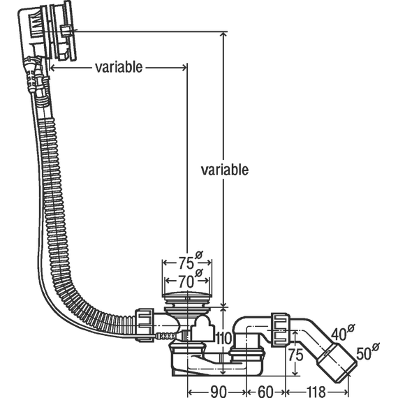 Сифон для ванны Viega Simplex Trio 728014 фото 2