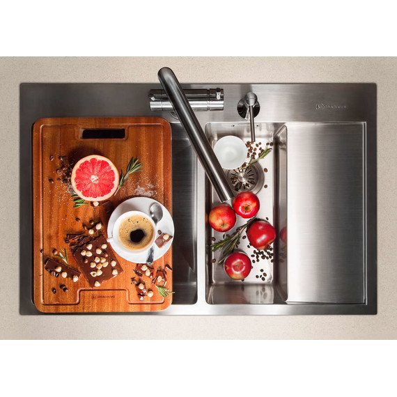 Кухонная мойка Omoikiri AKISAME 78-2-IN-L (4973062) 1,2 мм, нержавеющая сталь, Цвет производителя: нержавеющая сталь матовая - 5 Кухонная мойка Omoikiri AKISAME 78-2-IN-L (4973062) 1,2 мм, нержавеющая сталь, Цвет производителя: нержавеющая сталь матовая фото 5