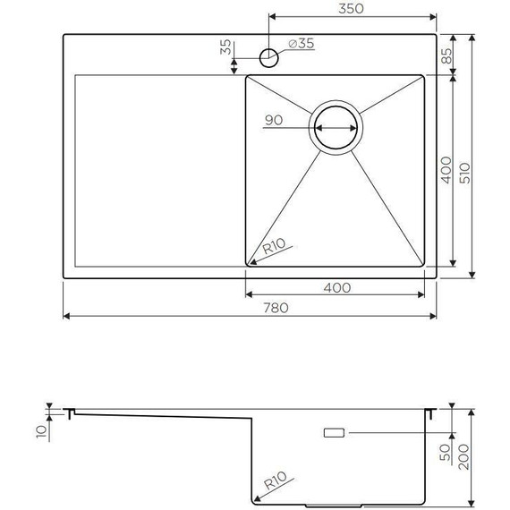 Кухонная мойка Omoikiri AKISAME 78-IN-R (4973061) 1,2 мм, нержавеющая сталь - 7 Кухонная мойка Omoikiri AKISAME 78-IN-R (4973061) 1,2 мм, нержавеющая сталь фото 7
