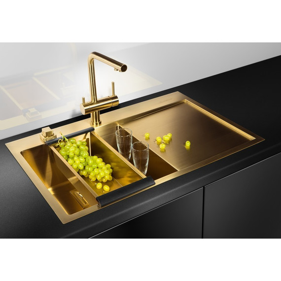 Кухонная мойка Omoikiri AKISAME 78-LG-L (4973085) 1,2 мм, нержавеющая сталь, Цвет производителя: светлое золото фото 4