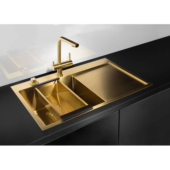 Кухонная мойка Omoikiri AKISAME 78-LG-L (4973085) 1,2 мм, нержавеющая сталь, Цвет производителя: светлое золото фото 2