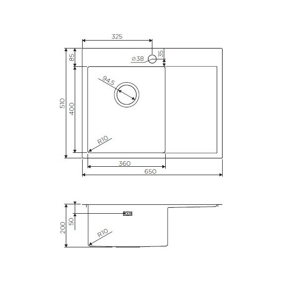 Кухонная мойка Omoikiri AKISAME 65-IN-L (4973058) 1,2 мм, нержавеющая сталь, Цвет производителя: нержавеющая сталь матовая фото 3