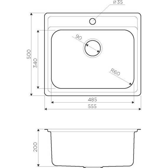 Кухонная мойка Omoikiri ASHI 56-IN (4993449) 0,8 мм, нержавеющая сталь фото 4