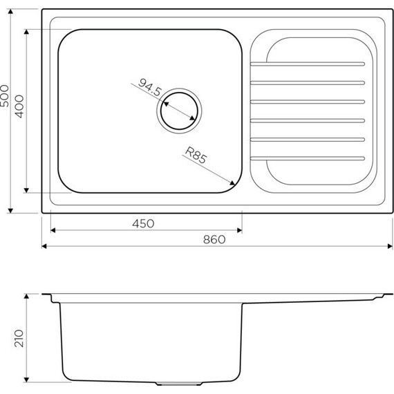 Кухонная мойка Omoikiri HARUNA 86 IN (4993451) 0,9 мм, нержавеющая сталь - 3 Кухонная мойка Omoikiri HARUNA 86 IN (4993451) 0,9 мм, нержавеющая сталь фото 3