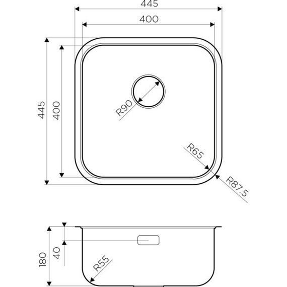 Кухонная мойка Omoikiri OMI 44-U/IF-IN QUADRO (4993494) 0,8 мм, нержавеющая сталь, Цвет производителя: нержавеющая сталь матовая фото 6