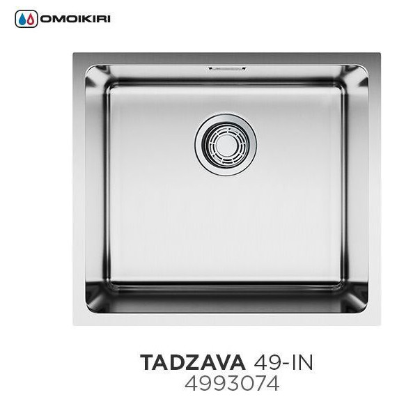 Кухонная мойка Omoikiri TADZAVA 49-IN (4993074) 0,9 мм, нержавеющая сталь, Цвет производителя: нержавеющая сталь матовая фото 2