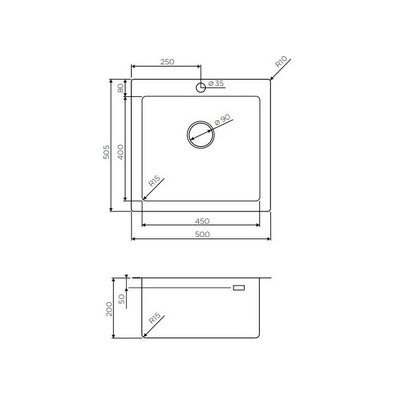 Кухонная мойка Omoikiri AMADARE 50-IN (4993766) 1 мм, нержавеющая сталь фото 5