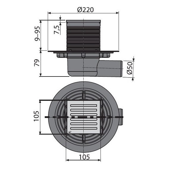 Сливной трап AlcaPlast APV103 - 2 Сливной трап AlcaPlast APV103 фото 2