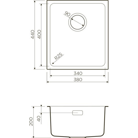 Кухонная мойка Omoikiri TADZAVA 38-U (4993077) 0,8 мм, нержавеющая сталь, Цвет производителя: нержавеющая сталь матовая фото 6