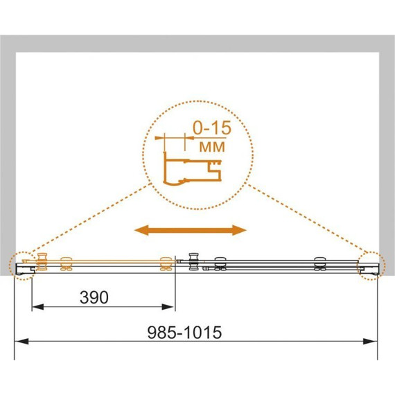 Душевая дверь Cezares Pratico BF-1 100 см хром/прозрачное фото 2
