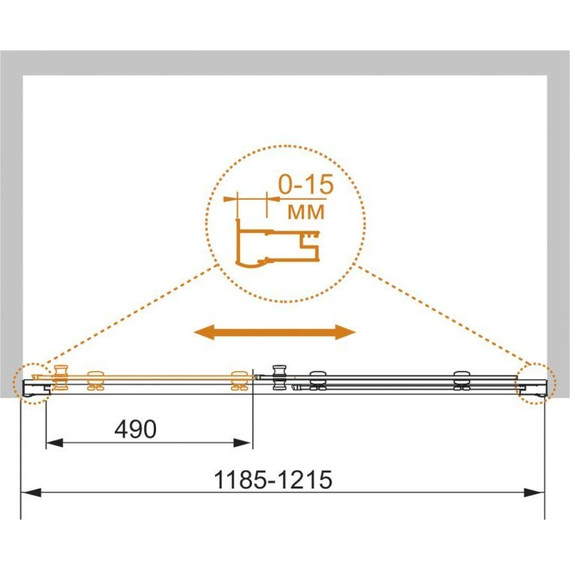 Душевая дверь Cezares Pratico BF-1 120 см хром/матовое - 4 Душевая дверь Cezares Pratico BF-1 120 см хром/матовое фото 4