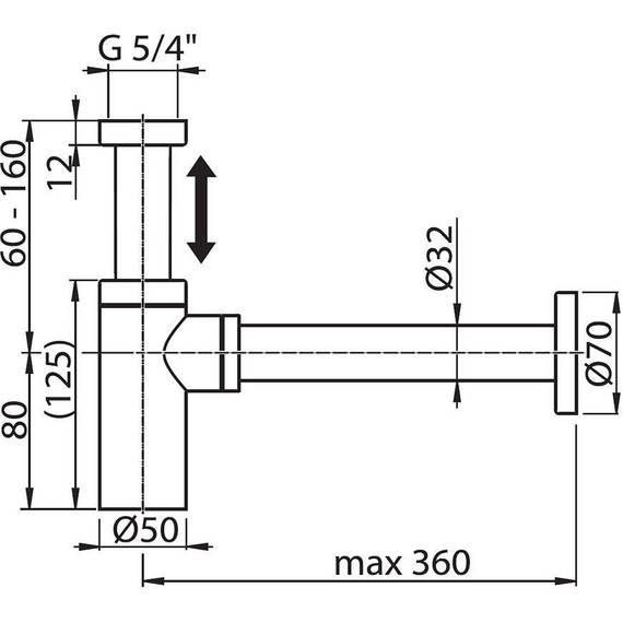 Сифон для умывальника Ravak X01371 DN32 фото 2