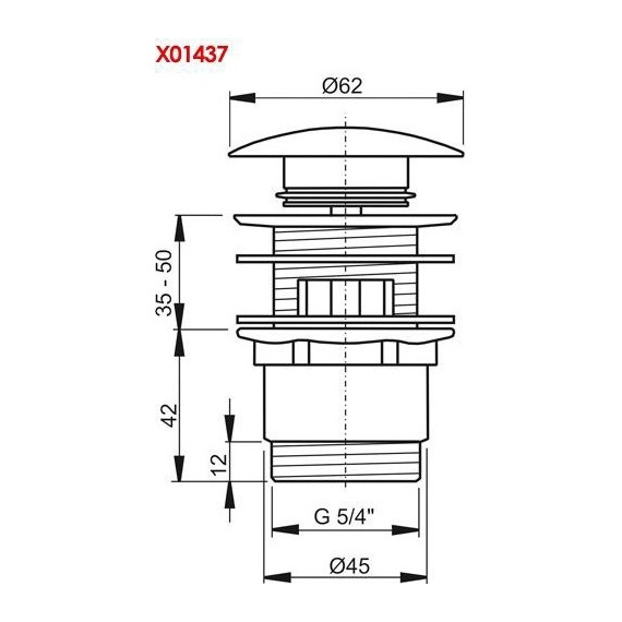 Донный клапан Ravak X01437 - 2 Донный клапан Ravak X01437 фото 2