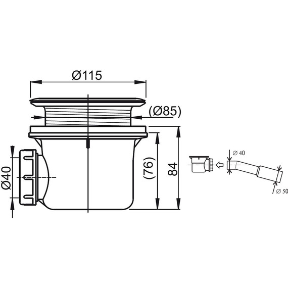 Сифон для душевого поддона Ravak BASIC X01308 DN90 фото 2