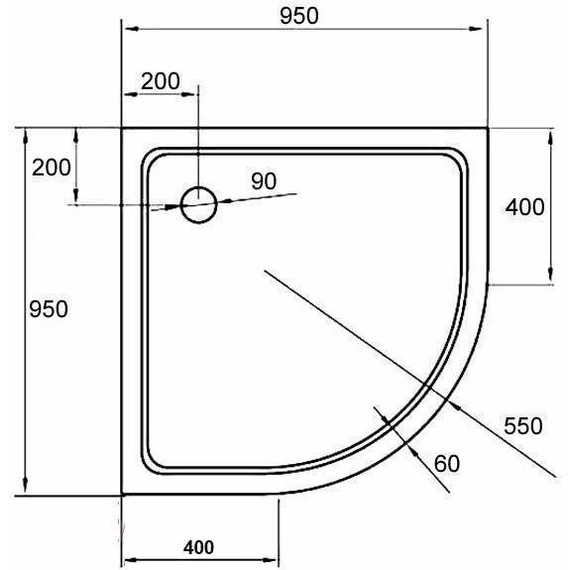Акриловый поддон Cezares TRAY-A-R-95-550-15-W 95х95 см - 2 Акриловый поддон Cezares TRAY-A-R-95-550-15-W 95х95 см фото 2
